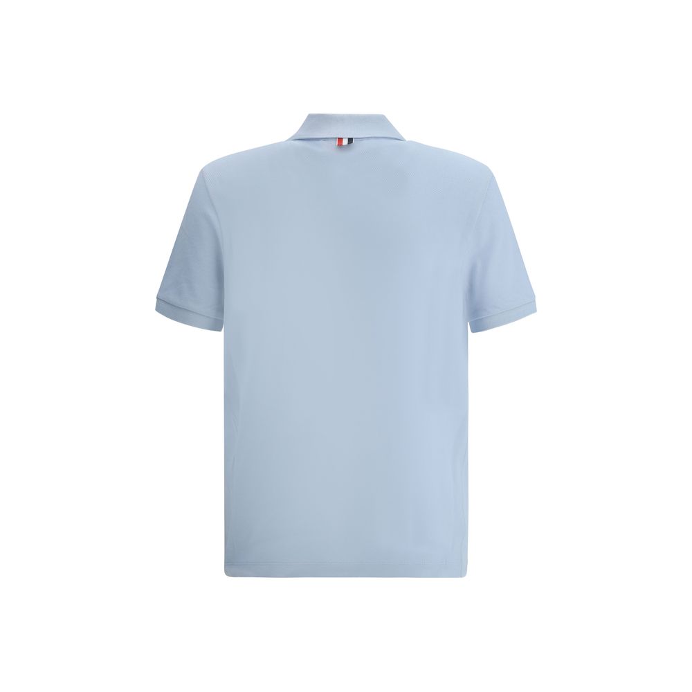 Thom Browne Light Blue Cotton Polo Shirt