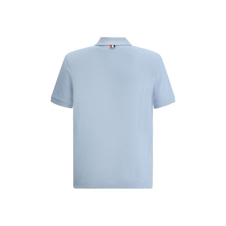 Thom Browne Light Blue Cotton Polo Shirt