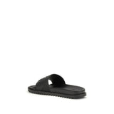 Fendi Black Rubber Flat Sandals