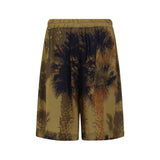 Laneus Brown Viscose Bermuda Shorts