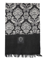 Dolce & Gabbana Black White Damask Patterned Lace Men Scarf
