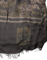 Dolce & Gabbana Brown Camouflage Modal Men Shawl Scarf