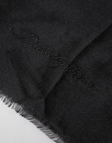 Dolce & Gabbana Black Cashmere Knit Neck Wrap Shawl Scarf