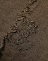 Dolce & Gabbana Brown Cashmere Knit Neck Wrap Shawl  Scarf