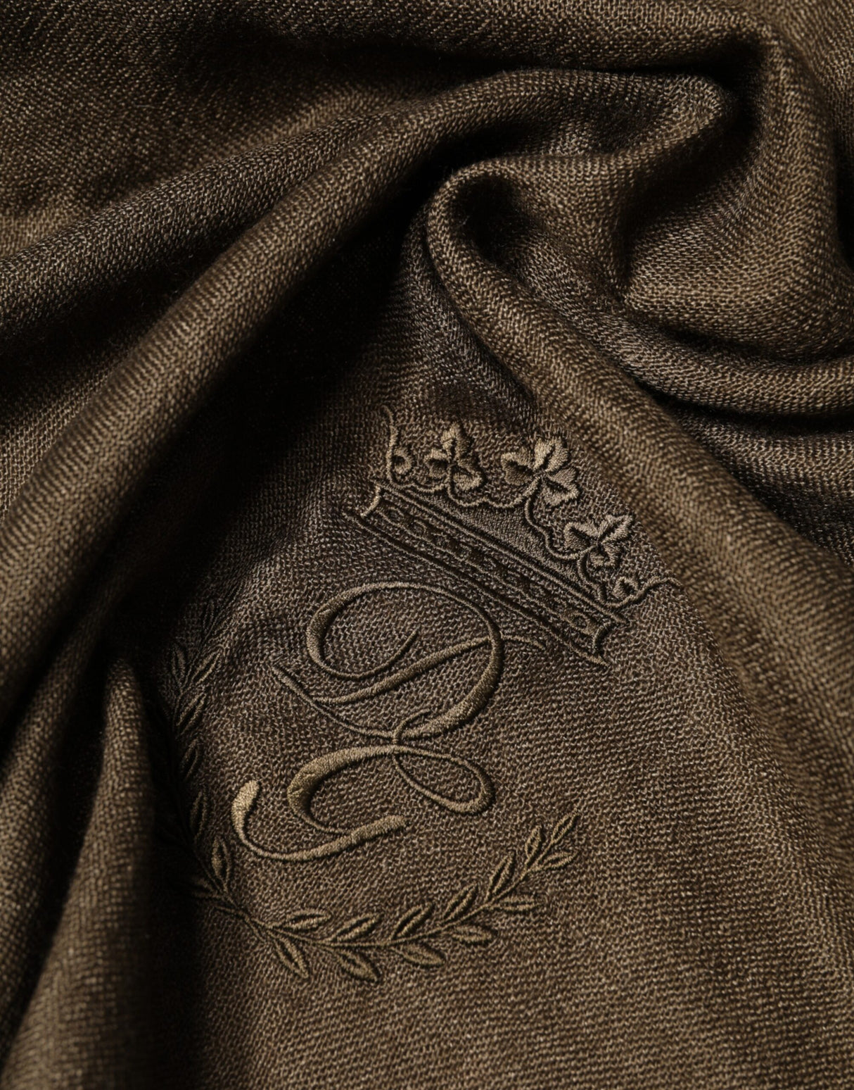 Dolce & Gabbana Brown Cashmere Knit Neck Wrap Shawl  Scarf