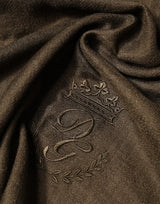 Dolce & Gabbana Brown Cashmere Knit Neck Wrap Shawl  Scarf