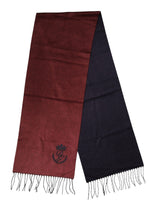 Dolce & Gabbana Maroon Silk Neck Wrap Shawl Fringes  Scarf