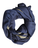 Dolce & Gabbana Blue Cashmere Neck Wrap Shawl Fringes Scarf