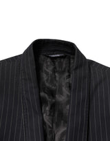 Dolce & Gabbana Black Stripes 1 Button Suit Jacket Blazer