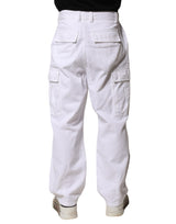 Dolce & Gabbana White Cotton Men Cargo Denim Trouser Jeans