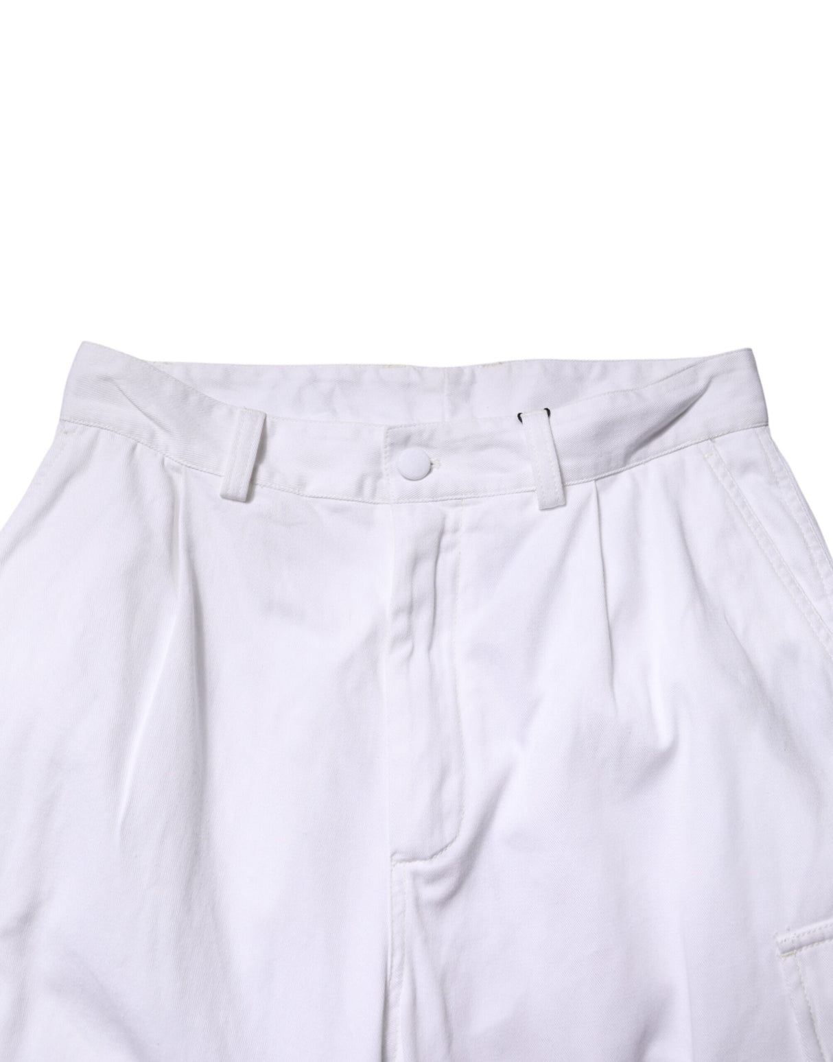 Dolce & Gabbana White Cotton Men Cargo Denim Trouser Jeans