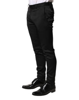 Dolce & Gabbana Black Viscose Dress Formal Men Trousers Pants