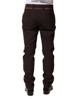 Dolce & Gabbana Brown Polyester Men Dress Trousers Pants