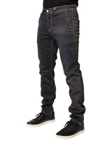 Jeckerson Dark Gray Mid Waist Skinny Fit Men Denim Trouser Jeans