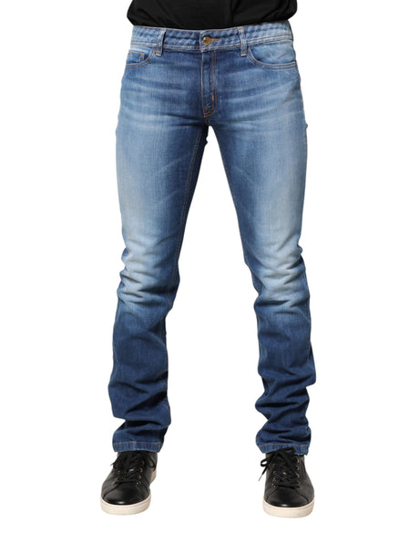 Just Cavalli Blue Washed Mid Waist Skinny Denim Trouser Jeans