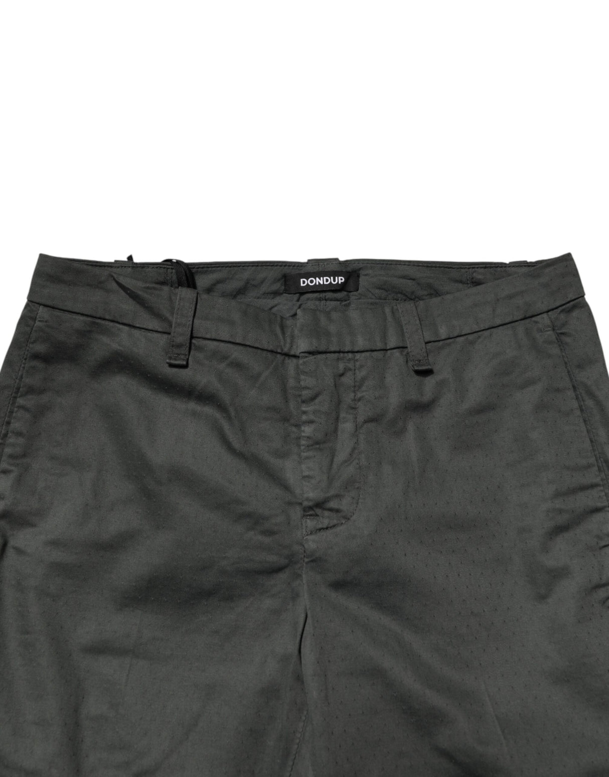 Dondup Dark Gray Cotton Mid Waist Skinny Men Chino Trouser Pants