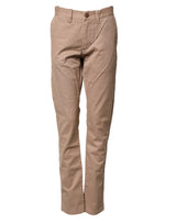 Sun68 Beige Cotton Mid Waist Straight Men Chino Trouser Pants