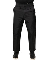 Valentino Black Mid Waist Men Tapered Dress Trouser Pants