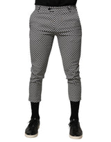 Daniele Alessandrini Black White Checkered Men Cropped Pants