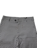 Daniele Alessandrini Black White Checkered Men Cropped Pants