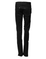 Karl Lagerfeld Black Tattered Men Skinny Denim Trouser Jeans