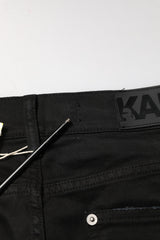 Karl Lagerfeld Black Tattered Men Skinny Denim Trouser Jeans
