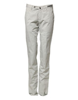 PT01 Light Gray Mid Waist Men Straight Chino Trouser Pants