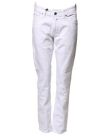 Briglia 1949 White Cotton Straight Fit Men Denim Trouser Jeans