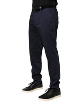 Domenico Tagliente Navy Blue Skinny Chino Mid Waist Men Pants