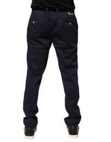 Domenico Tagliente Navy Blue Skinny Chino Mid Waist Men Pants