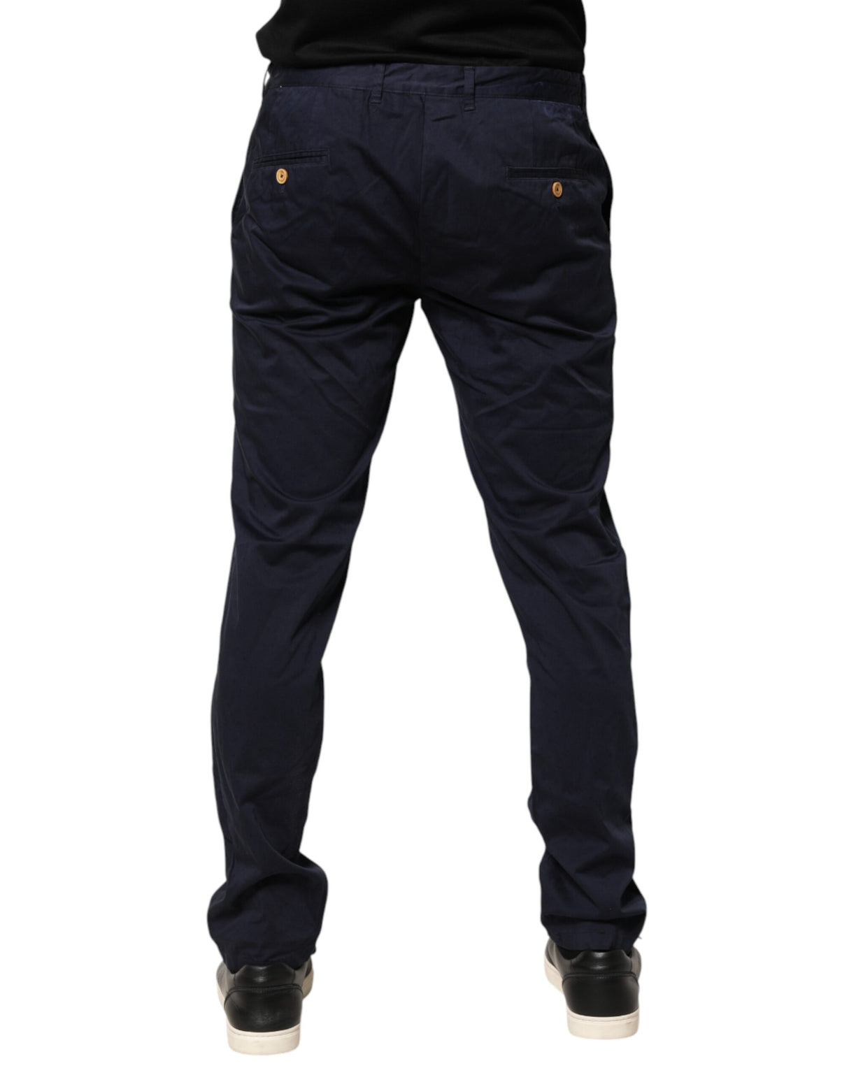 Domenico Tagliente Navy Blue Skinny Chino Mid Waist Men Pants