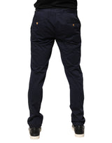 Domenico Tagliente Navy Blue Skinny Chino Mid Waist Men Pants