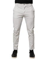 Daniele Alessandrini White Cotton Mid Waist Skinny Men Denim Jeans