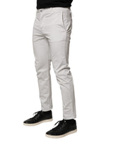 Daniele Alessandrini White Cotton Mid Waist Skinny Men Denim Jeans