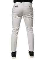 Daniele Alessandrini White Cotton Mid Waist Skinny Men Denim Jeans