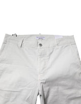 Daniele Alessandrini White Cotton Mid Waist Skinny Men Denim Jeans