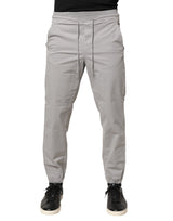 Dondup Light Gray Cotton Mid Waist Skinny Men Jogger Trouser Pants