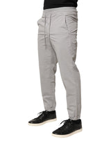 Dondup Light Gray Cotton Mid Waist Skinny Men Jogger Trouser Pants