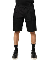 Dolce & Gabbana Black Cotton Stretch Mid Wasit Bermuda Shorts