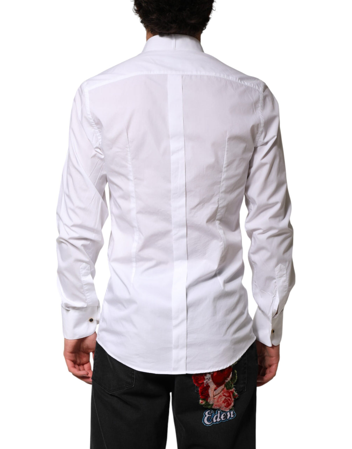 Dolce & Gabbana White GOLD Long Sleeves Formal Dress Shirt