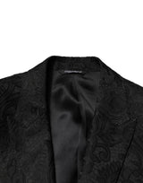 Dolce & Gabbana Black Brocade Single Breasted 2 Piece Suit