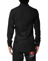 Dolce & Gabbana Black GOLD Cotton Men Dress Formal Shirt
