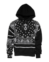 Dolce & Gabbana Black Bandana Hooded Men Sweatshirt Sweater