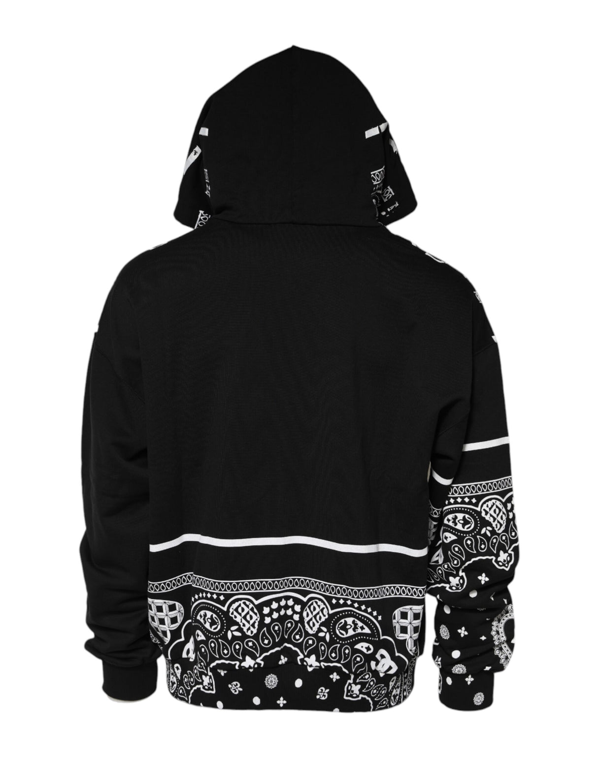 Dolce & Gabbana Black Bandana Hooded Men Sweatshirt Sweater