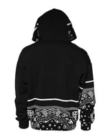 Dolce & Gabbana Black Bandana Hooded Men Sweatshirt Sweater