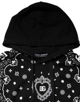 Dolce & Gabbana Black Bandana Hooded Men Sweatshirt Sweater