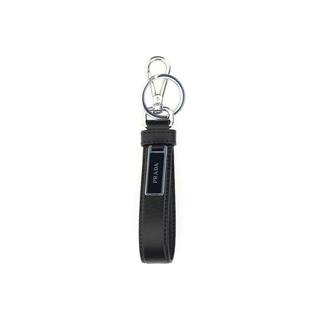 Prada Black Stainless Steel Keychain