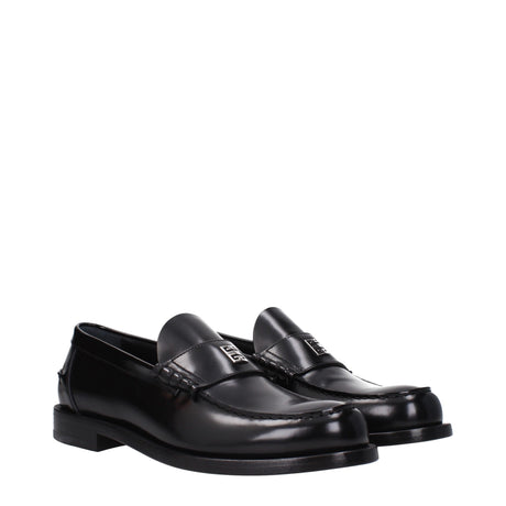 Givenchy Black Leather Slip-On Loafers