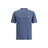Brunello Cucinelli Blue Cotton T-Shirt