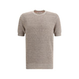Brunello Cucinelli Beige Linen T-Shirt